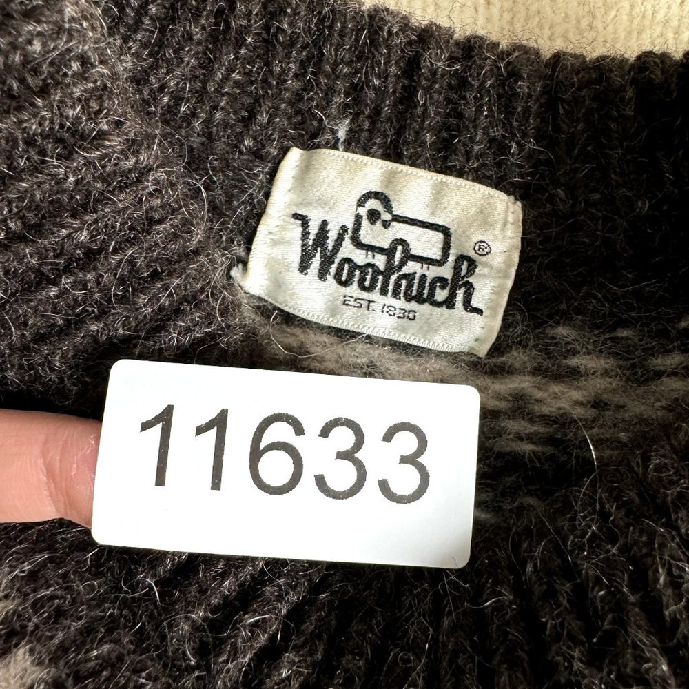 80s 90s Vintage Woolrich Wool Sweater M Medium Womens Ivory Nordic Fair Isle - Picture 6 of 6